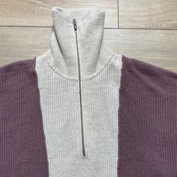 Madewell Womens Glenbrook Half Zip Merino Wool Blend Color-block Sweater‎ Size M - Picture 9 of 13